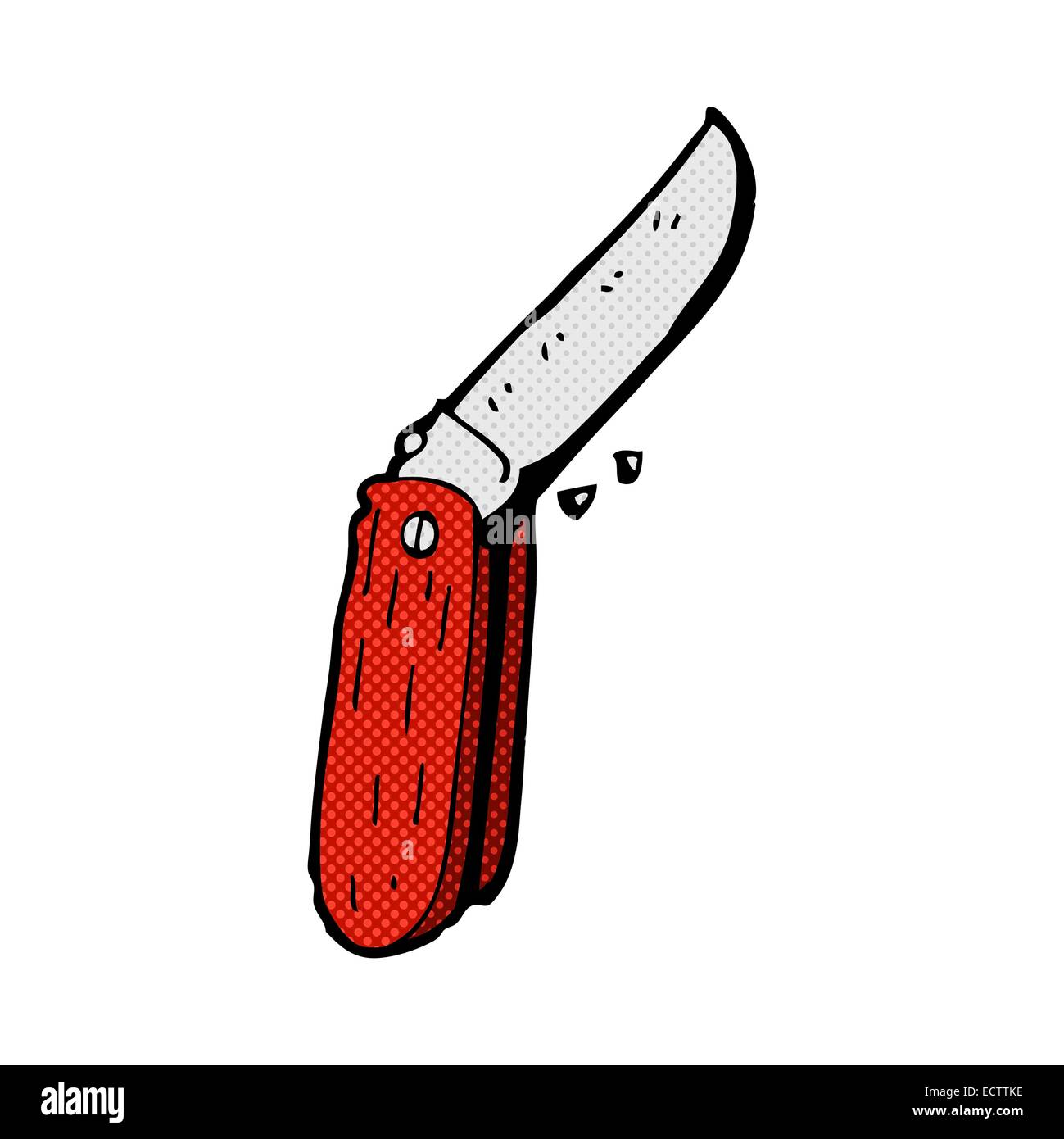 retro comic book style cartoon folding knife Stock Vector Image & Art