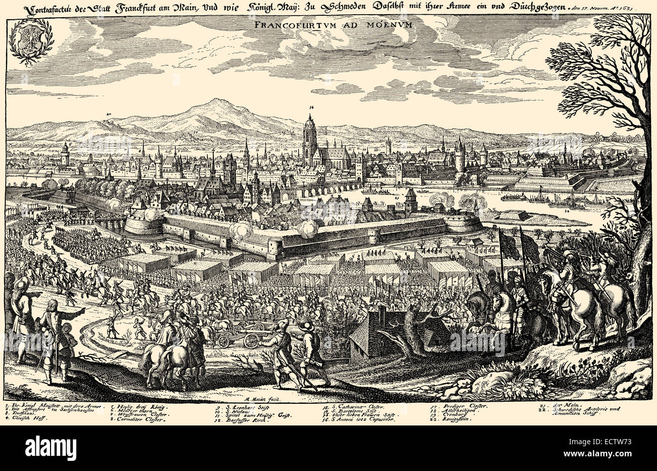 The Swedish siege of Frankfurt Main, Thirty Years' War, 17th century, Germany, Europe, Belagerung von Frankfurt am Main im 17. J Stock Photo