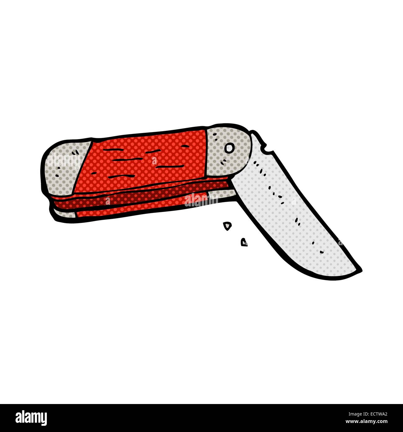 retro comic book style cartoon folding knife Stock Vector Image & Art