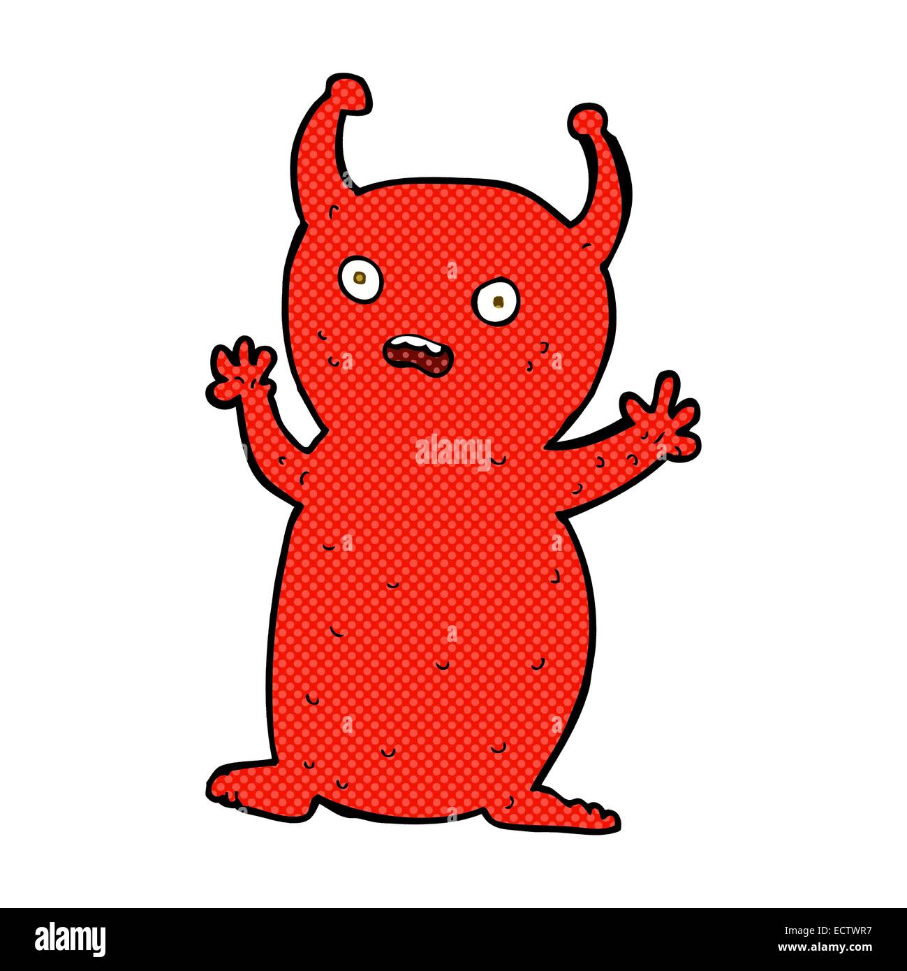 retro comic book style cartoon funny little alien Stock Vector Image ...
