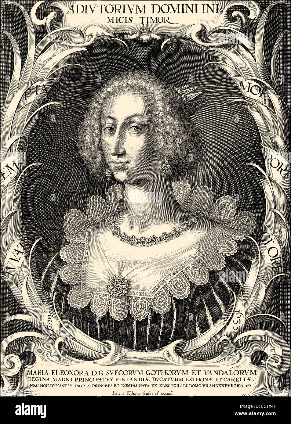 Maria Eleonora von Brandenburg, 1599 - 1655, a Princess of Brandenburg and wife of Gustav II Adolf, King of Sweden Stock Photo