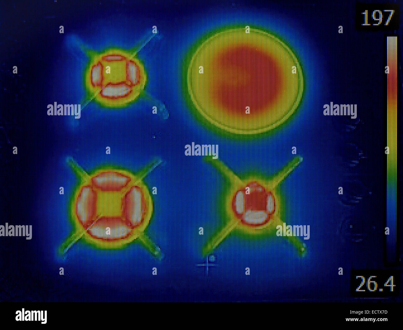 Thermal Image of Burning Gas Stove Stock Photo Alamy