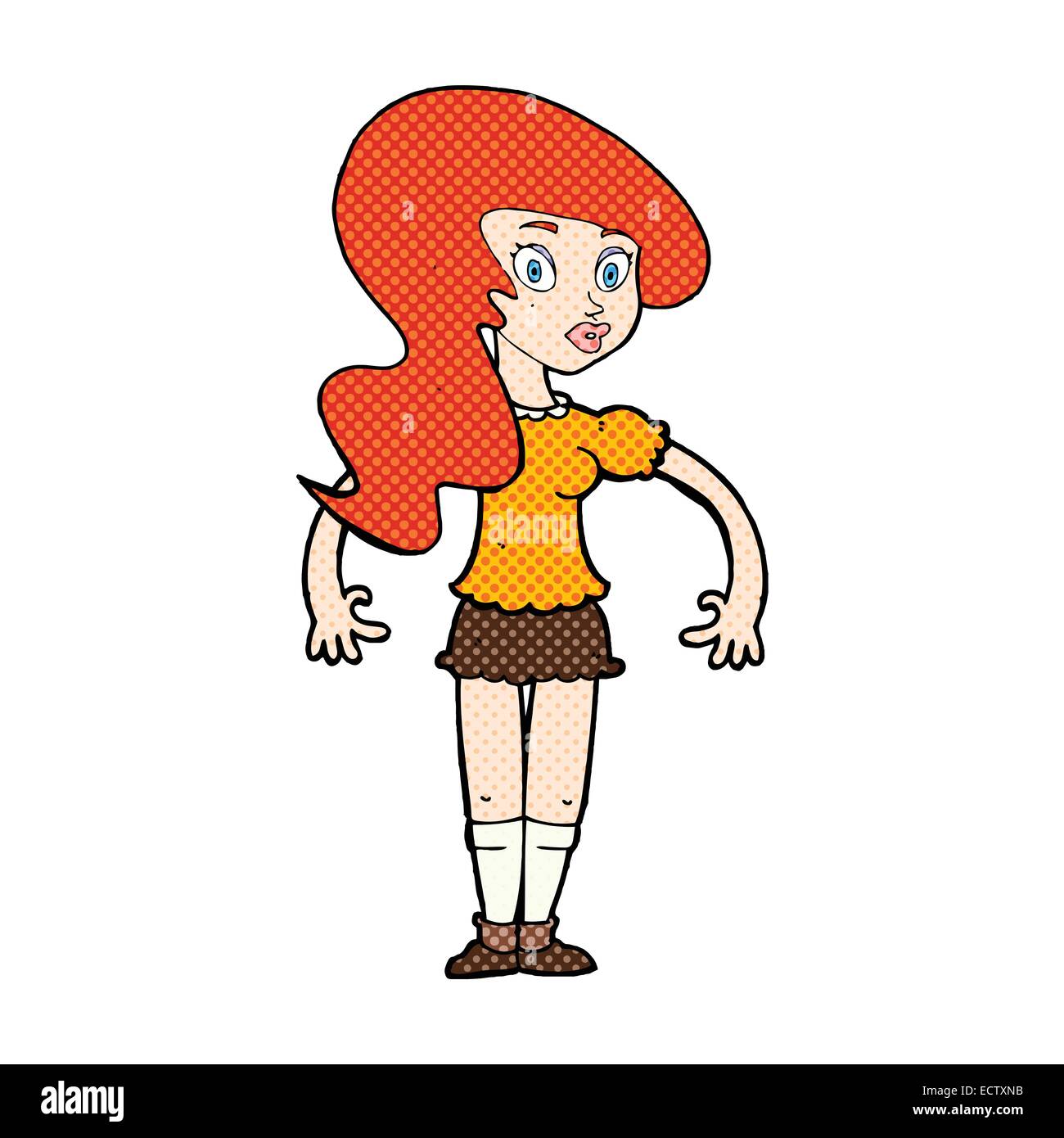 retro comic book style cartoon pretty woman Stock Vector Image & Art ...