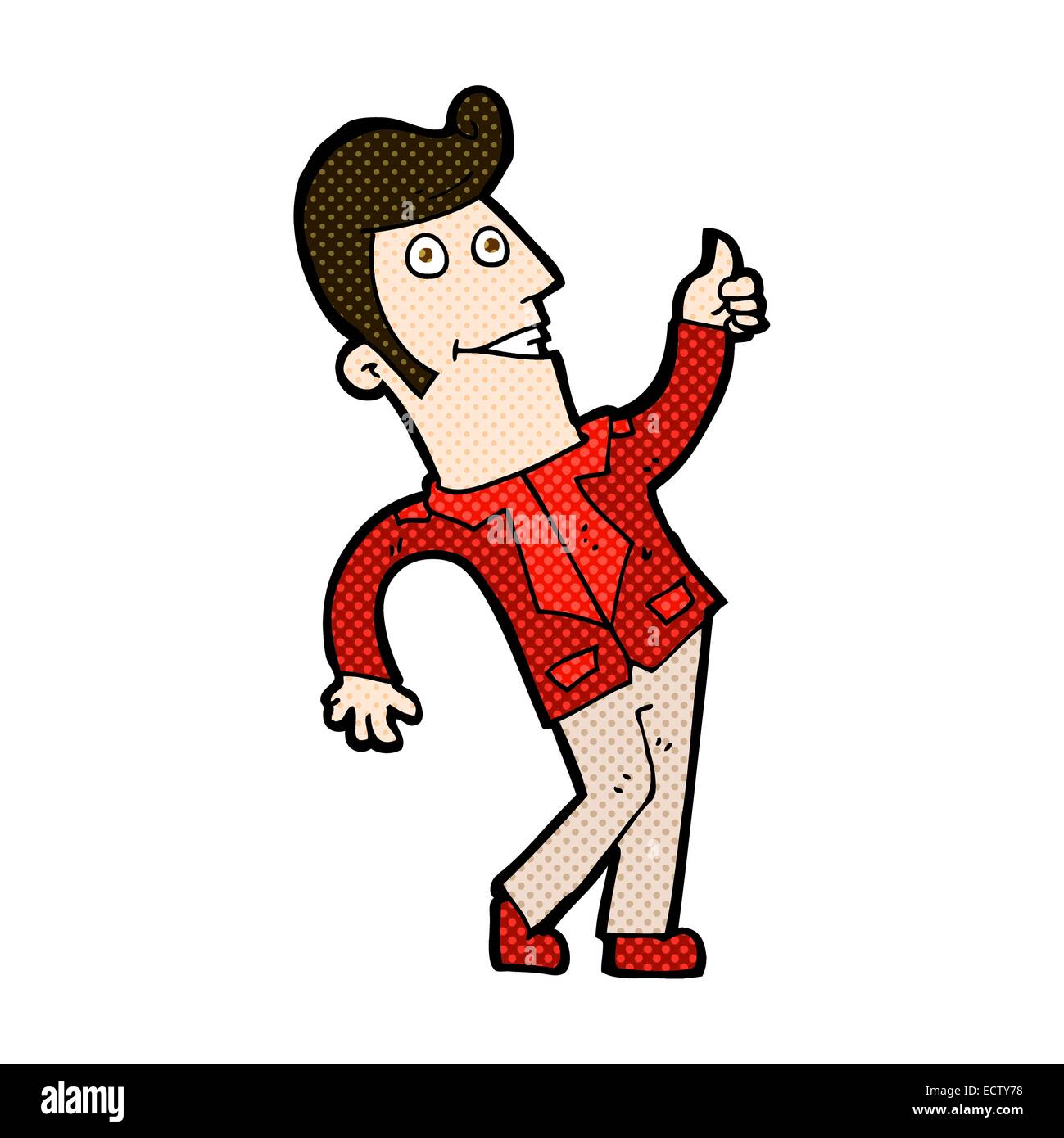 retro comic book style cartoon man giving thumbs up sign Stock Vector ...