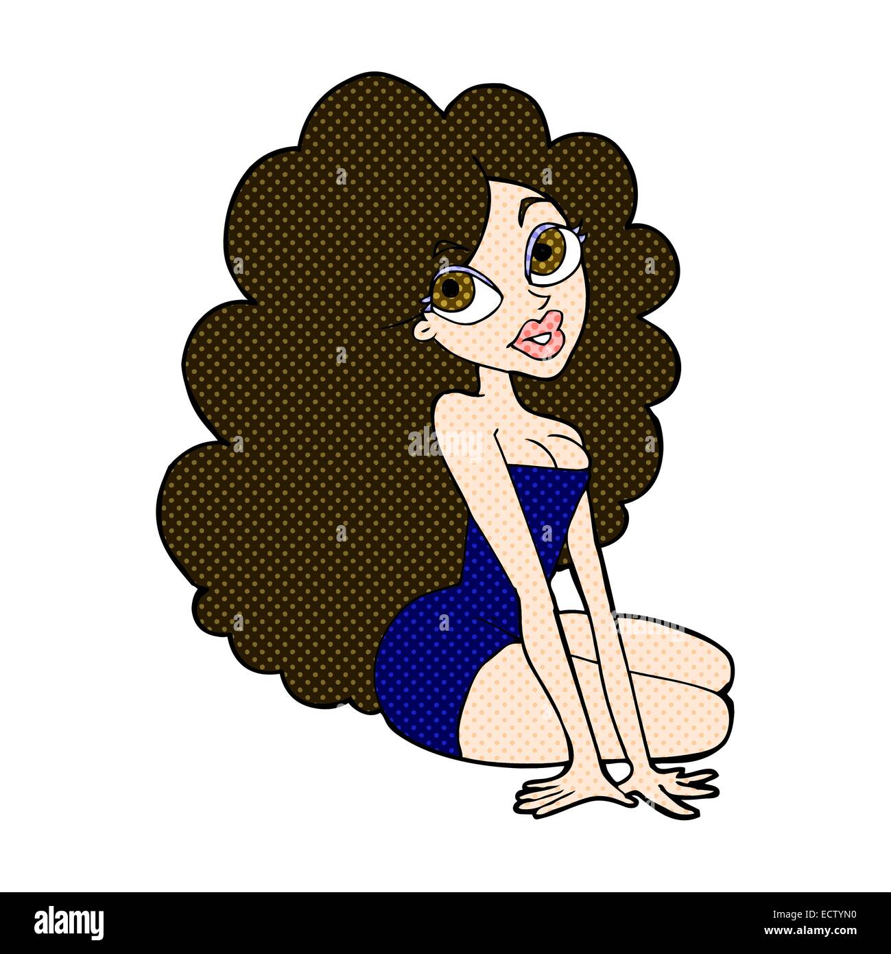 retro comic book style cartoon pretty woman Stock Vector Image & Art ...