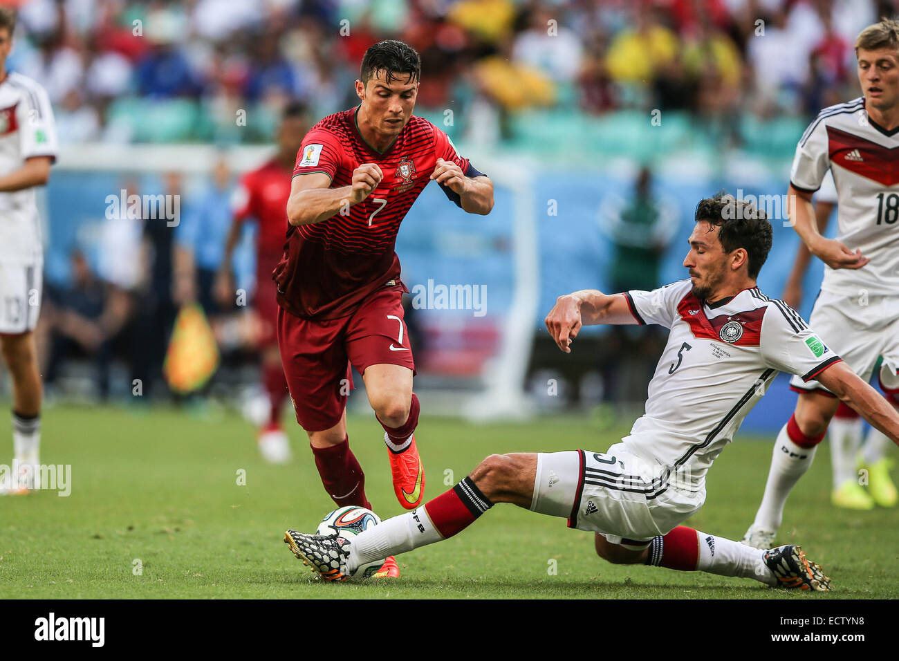 2014 FIFA World Cup - Group G match, Germany v Portugal - held at Arena Fonte Nova. Germany went on to win, 4-0.  Featuring: Cristiano Ronaldo Where: Salvador, BA, Brazil When: 16 Jun 2014 Stock Photo