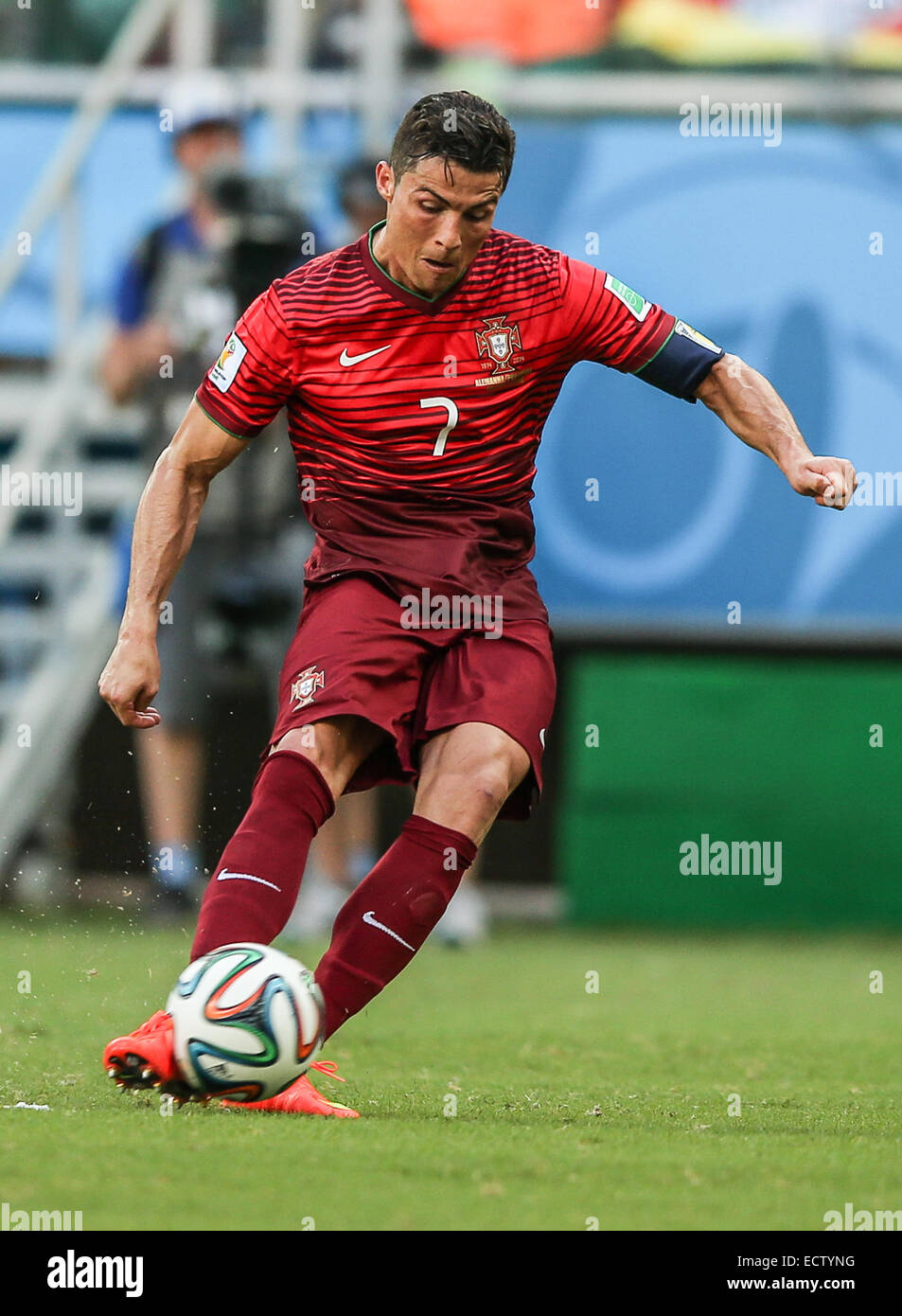 2014 FIFA World Cup - Group G match, Germany v Portugal - held at Arena Fonte Nova. Germany went on to win, 4-0.  Featuring: Cristiano Ronaldo Where: Salvador, BA, Brazil When: 16 Jun 2014 Stock Photo