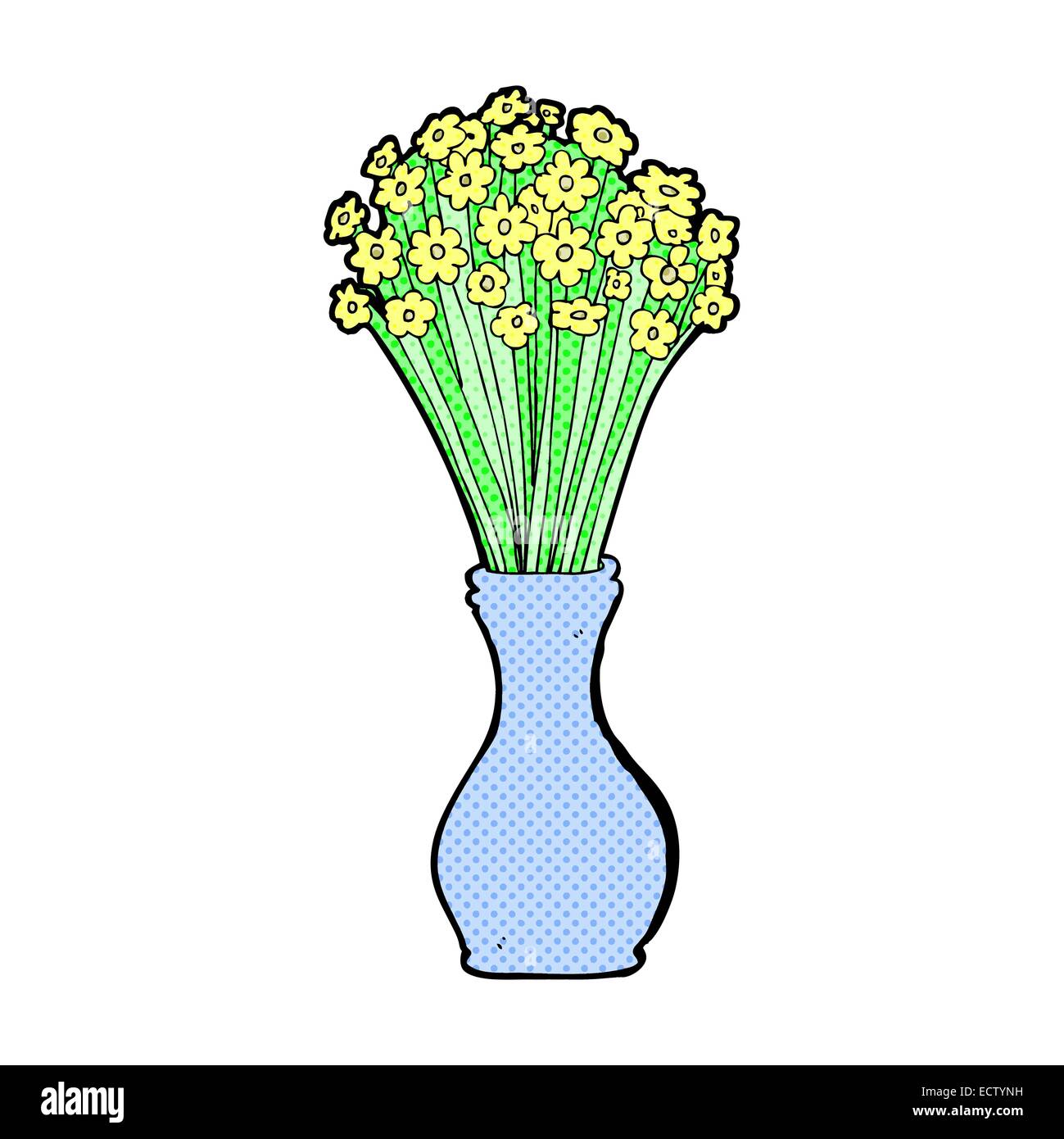 retro comic book style cartoon flowers in pot Stock Vector Image & Art ...