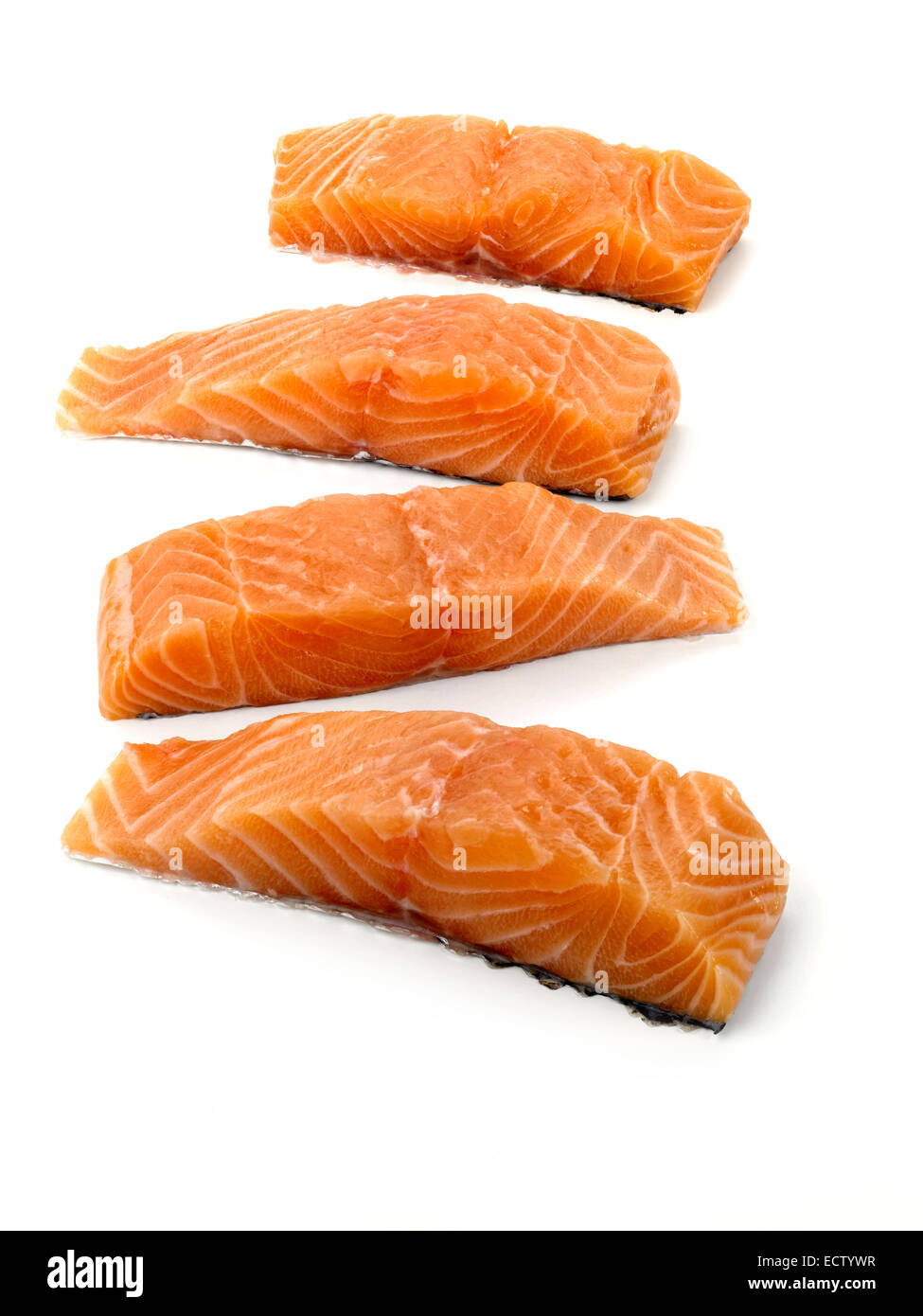organic Scottish salmon fillets Stock Photo