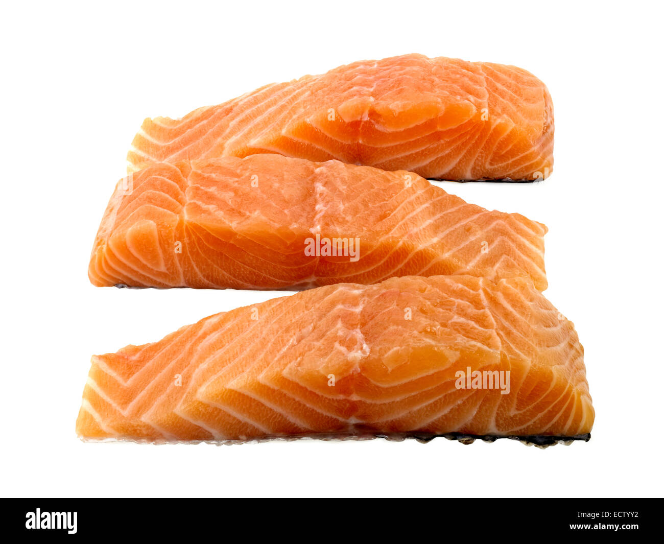 organic Scottish salmon fillets Stock Photo