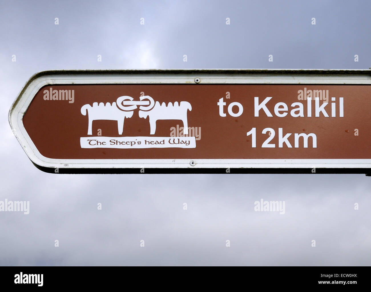 Sheep's Head Way sign on the Mullaghmesha Loop walk, County Cork, Ireland. Stock Photo