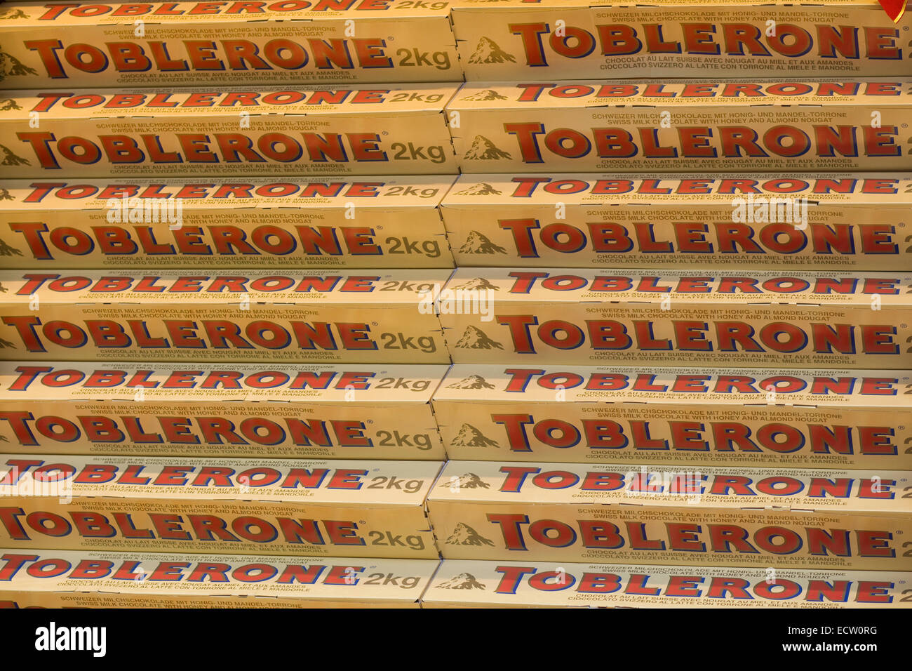 Giant Chocolate and Candy Bars Toblerone Stock Photo