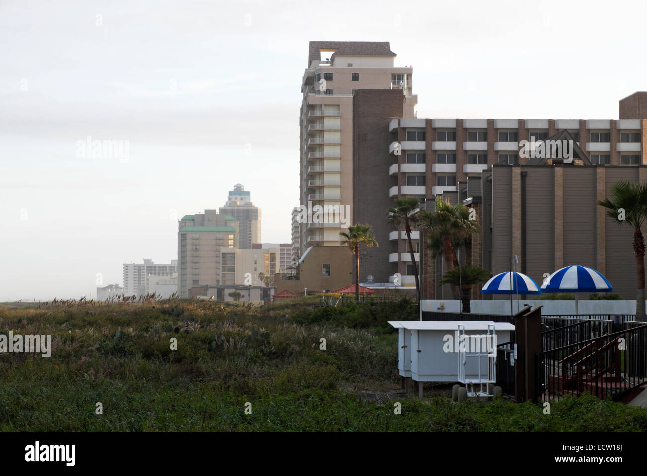 High rise condos and apartments line the beach at South Padre Island