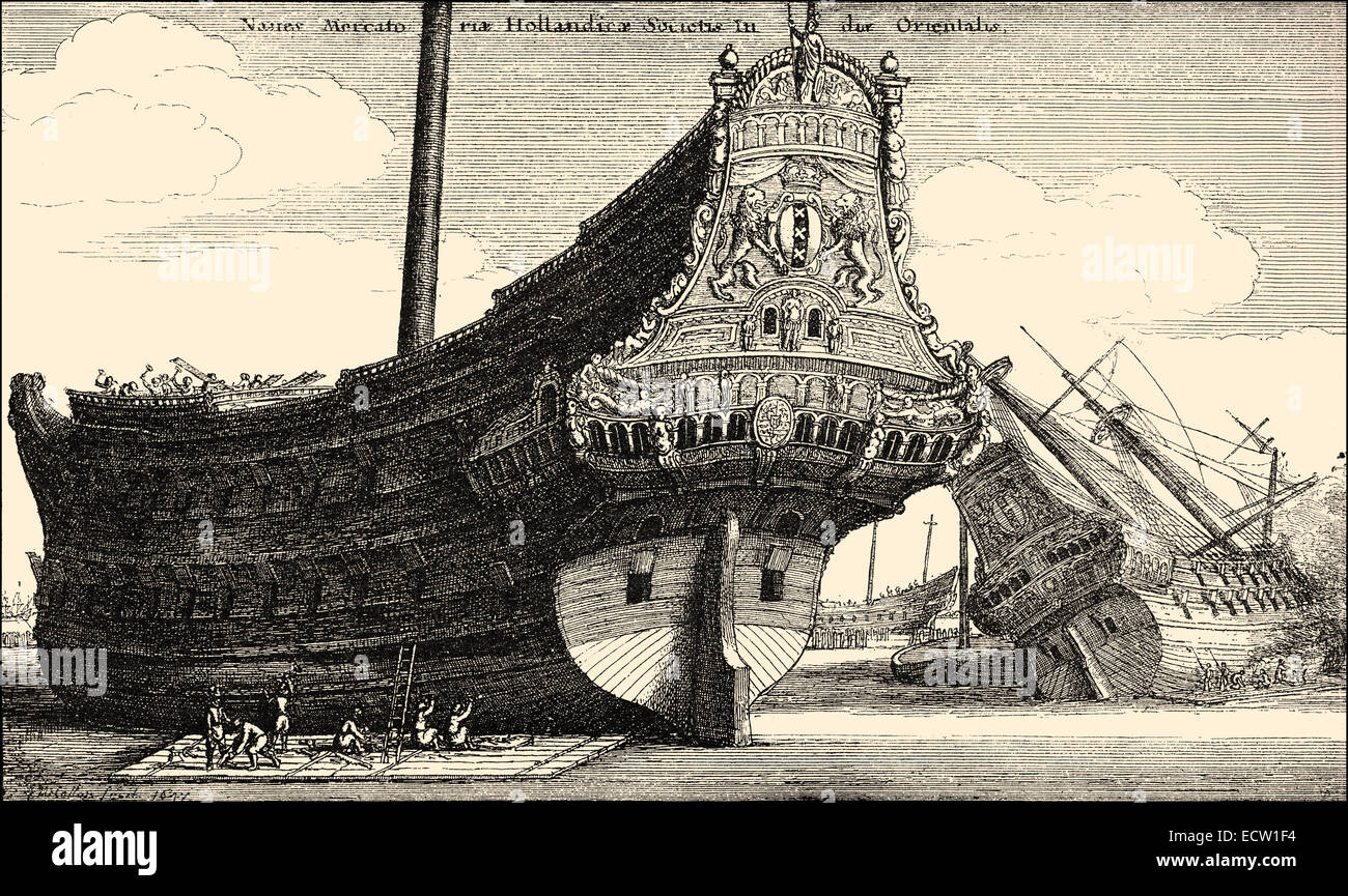 ship of an East Indiaman, a ship of the Dutch East India Company, 17th