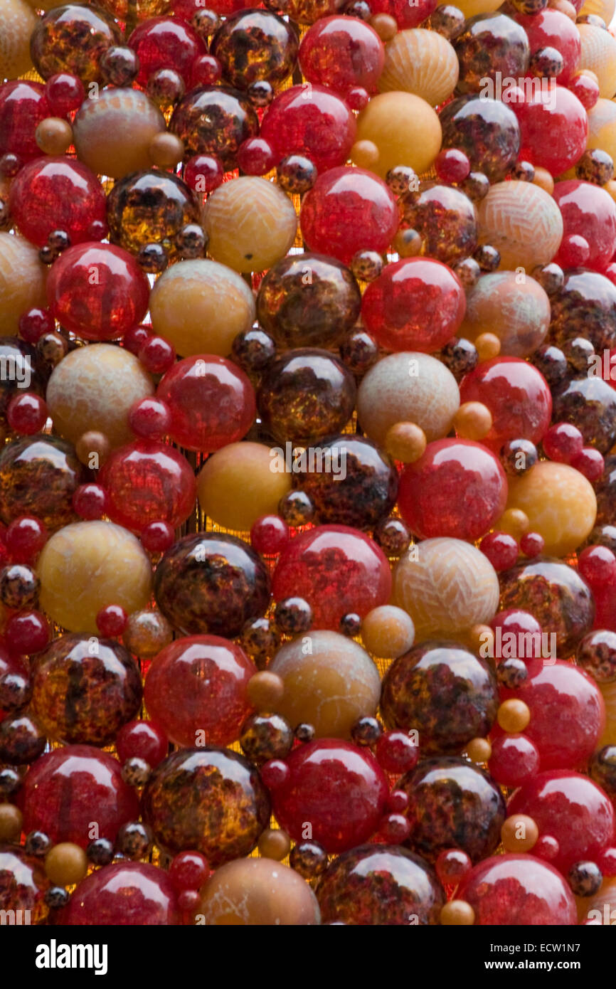 Close up of the Christmas tree made of Mdina Glass on the streets of Valletta Malta Stock Photo