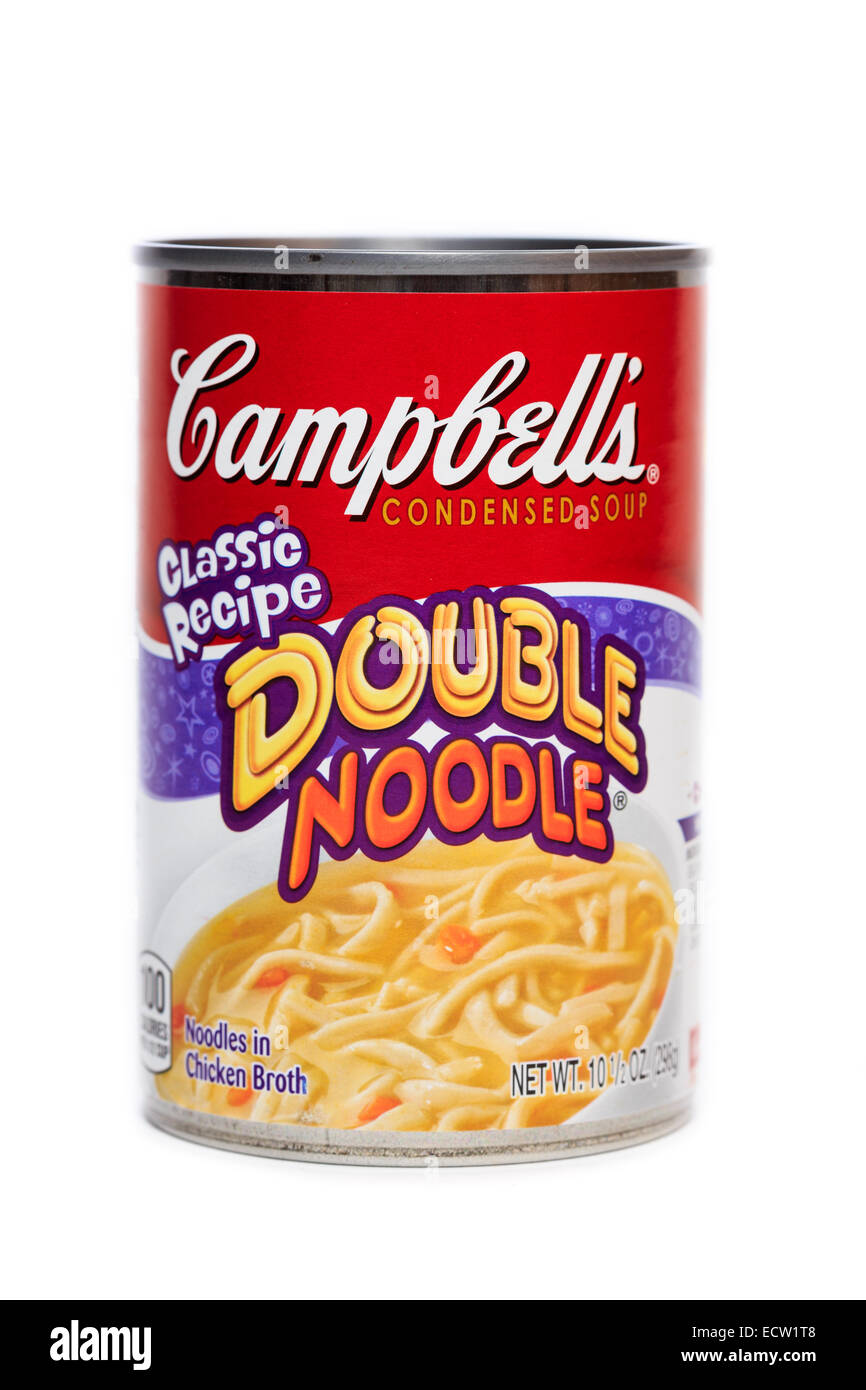 Campbell's Double Noodle Chicken Soup Stock Photo