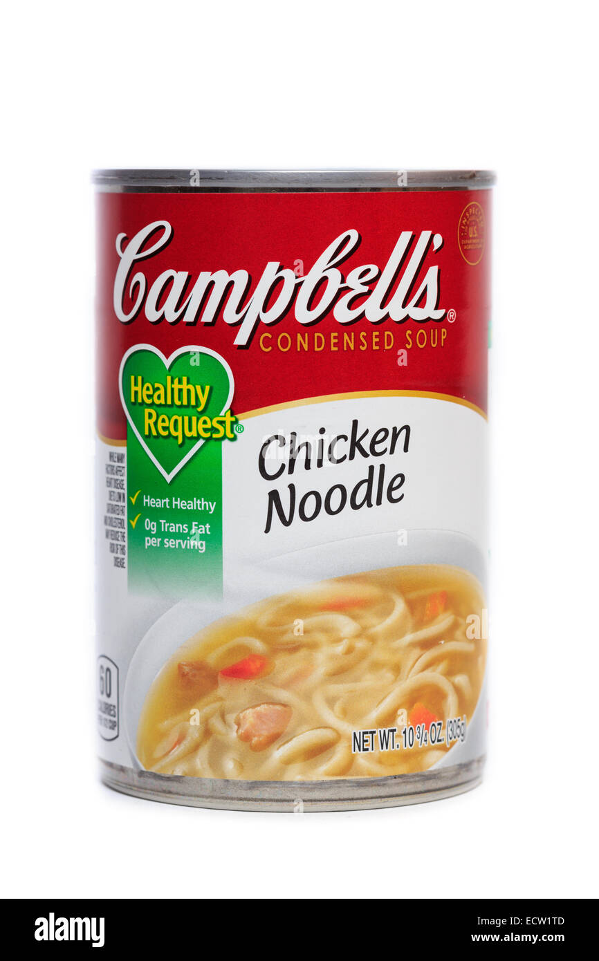 Campbell's Chicken noodle condensed soup Stock Photo