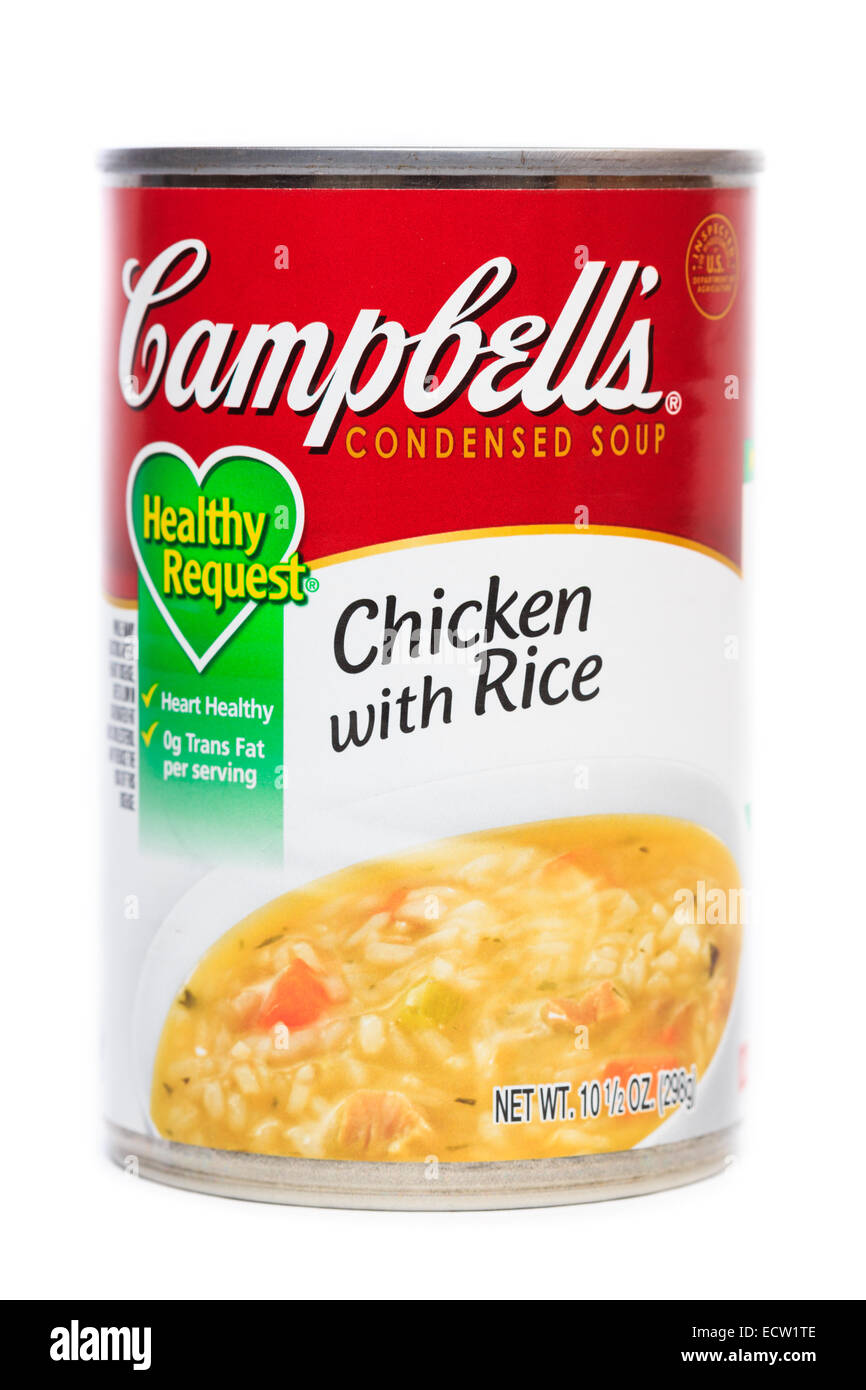 Campbell's Chicken with Rice Condensed Soup Stock Photo
