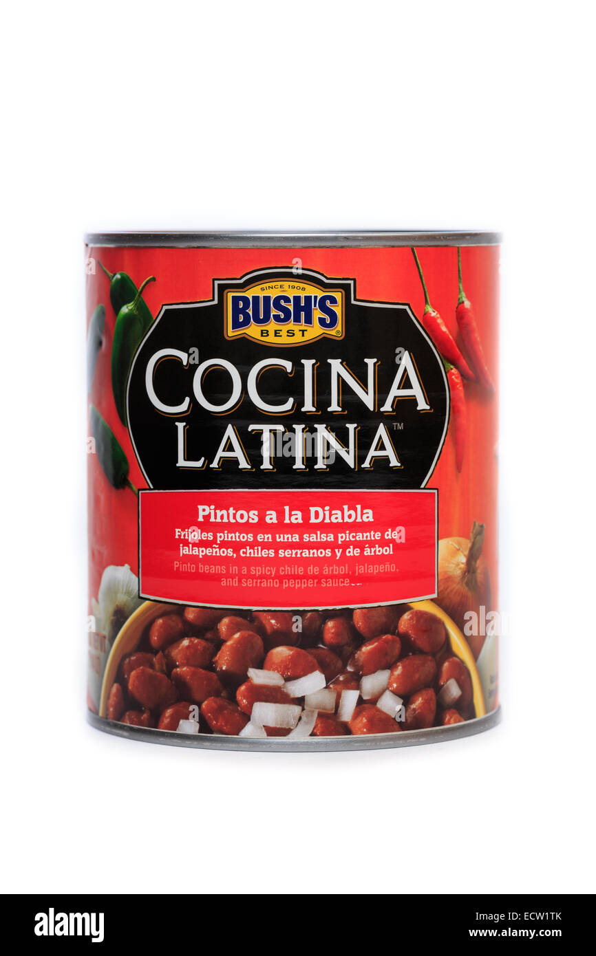 Bush's Best Cocina Latina Pintos a la Diablo Pinto Beans Stock Photo