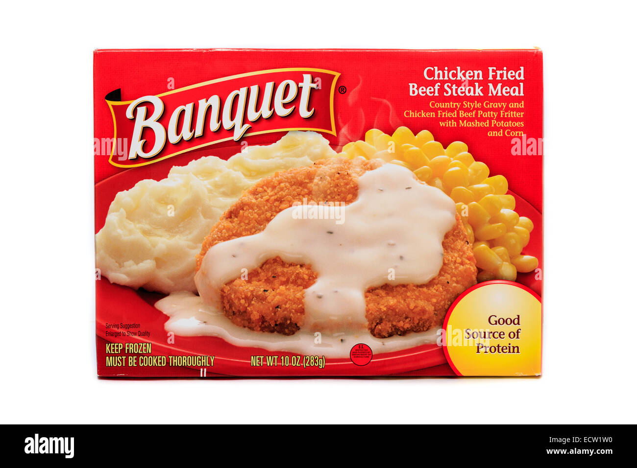 Banquet Chicken Fried Beef Steak Ready Meal Stock Photo