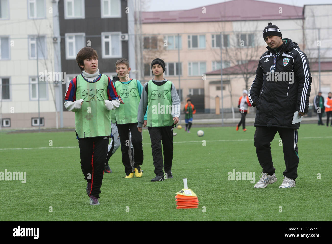 Young Football Players During Training At The Football Academy In The