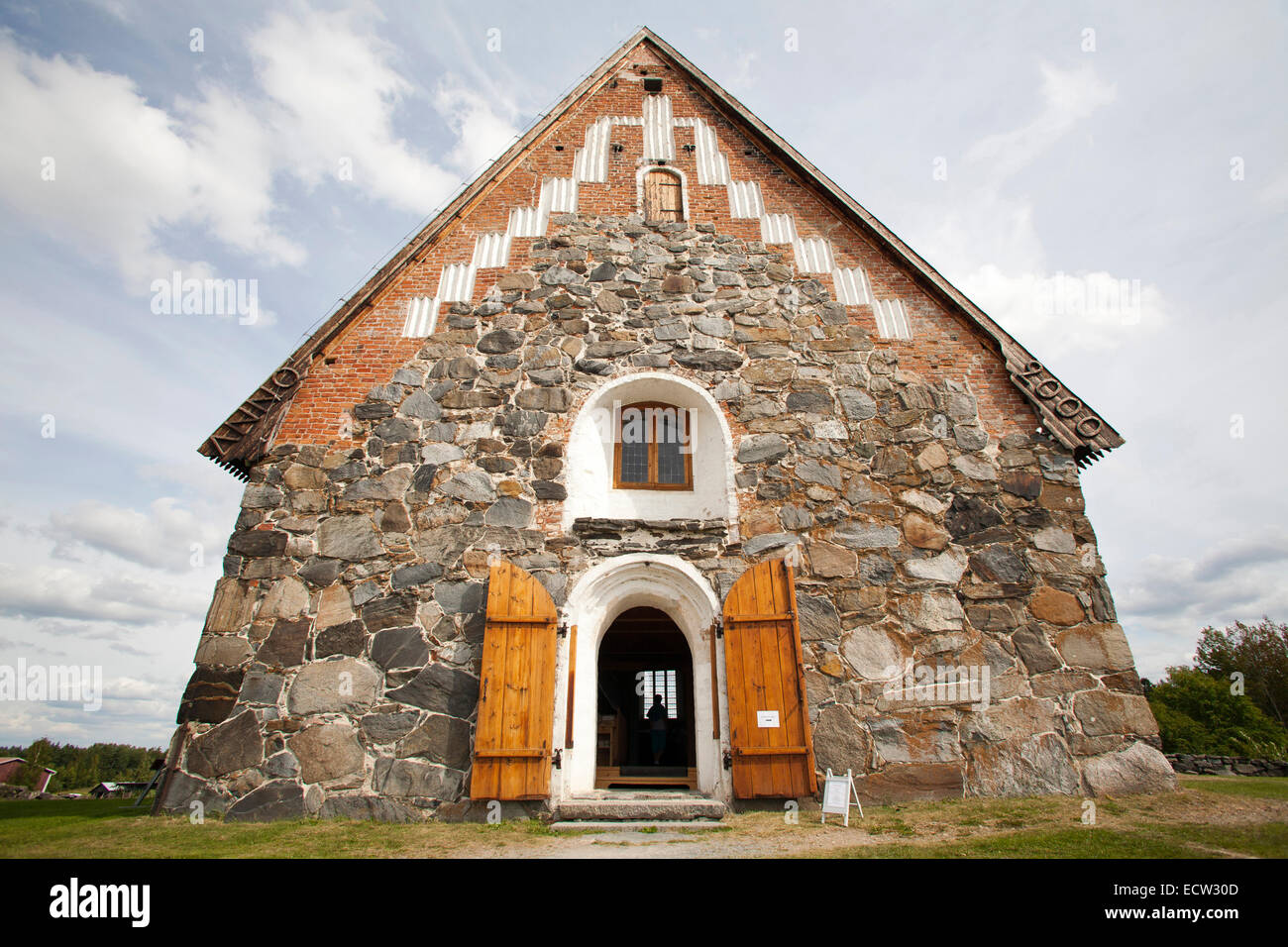 church of st olaf, pyhan olavin kirkko, rautavesi lake, vammala village, finland, europe Stock Photo