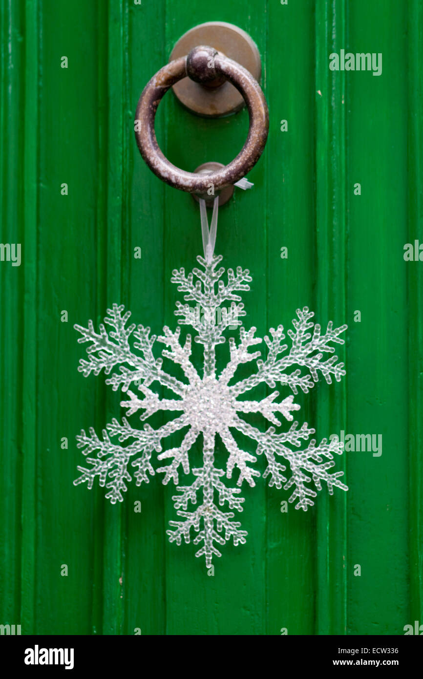 Snowflake door decoration Stock Photo