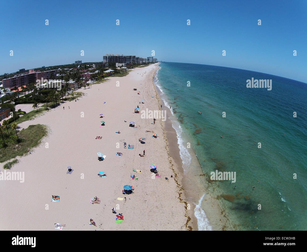 South Florida Atlantic coastline - South Florida Atlantic Coastline Beach Seen In Aerial View ECW3HB 