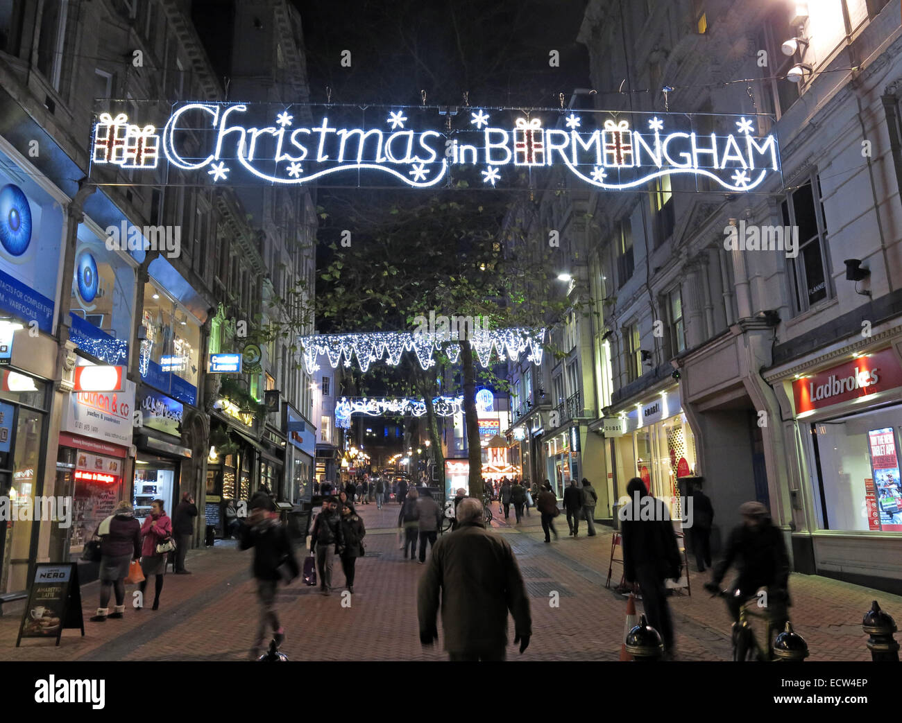 Christmas Lights In Birmingham, West Midlands, England,UK Stock Photo