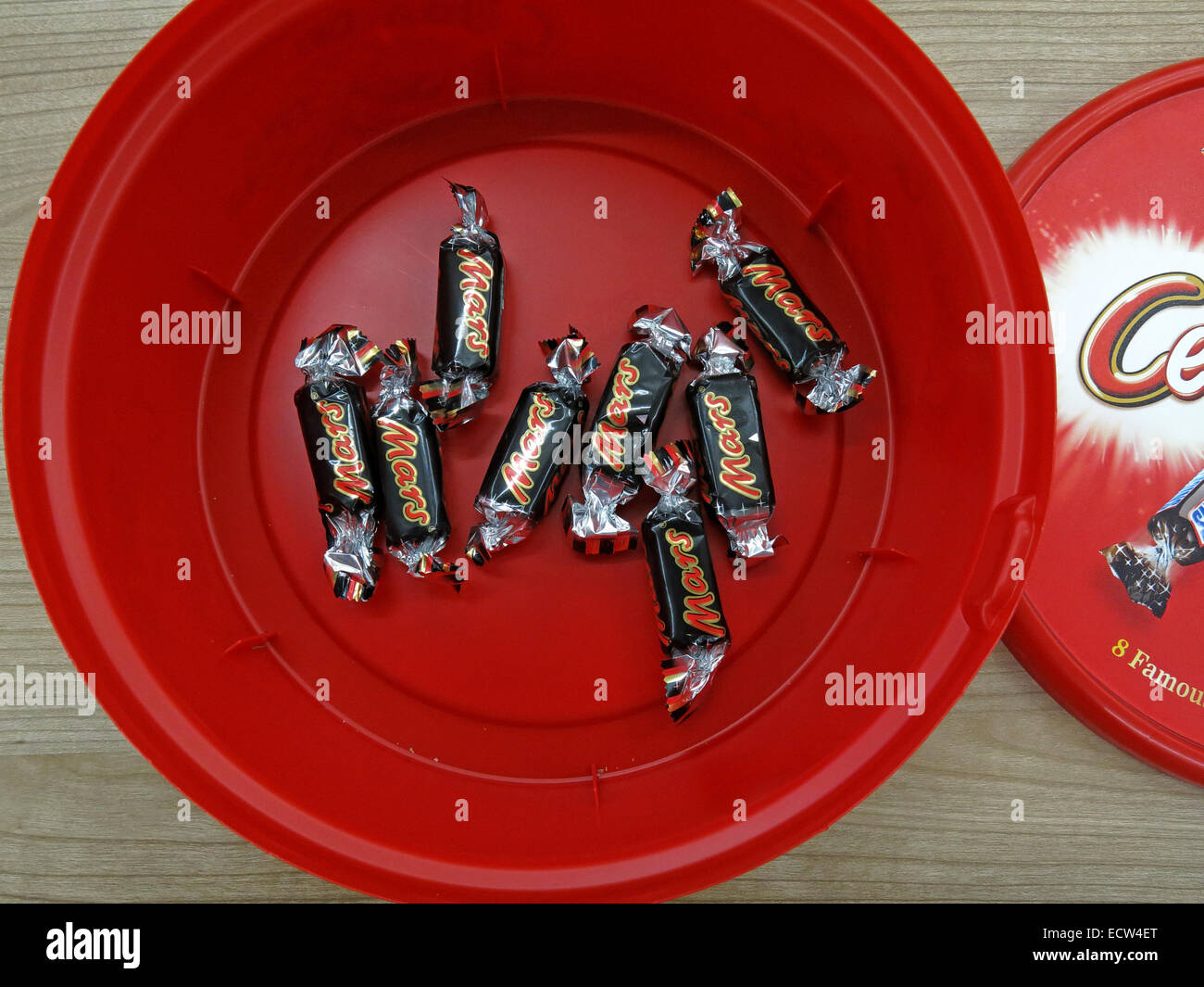 The last unpopular chocolates from a celebrations tub at Christmas - the Mars Bars Stock Photo