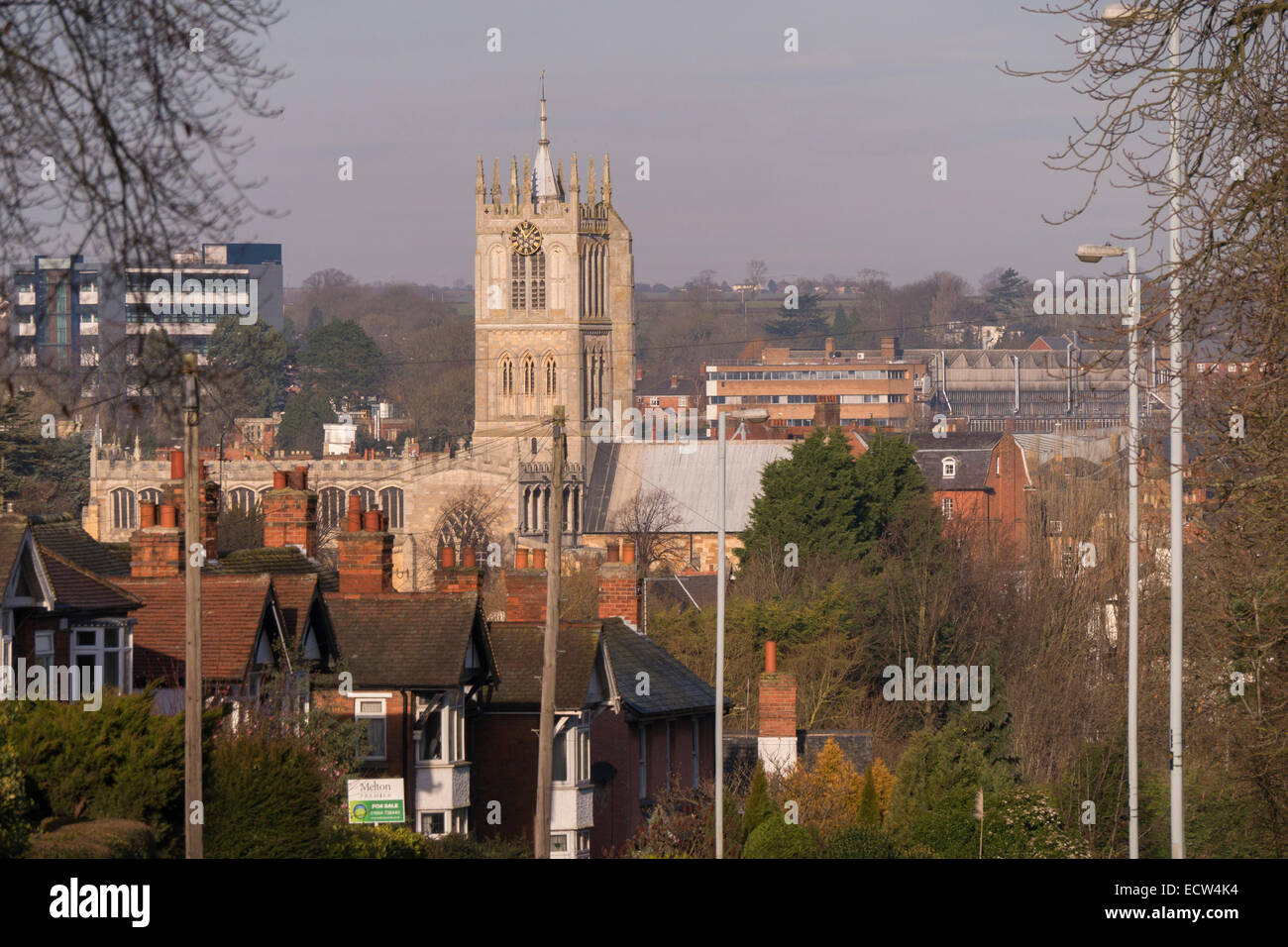 St Mary's Church tower, Melton Mowbray, Leicestershire, England, UK Stock Photo