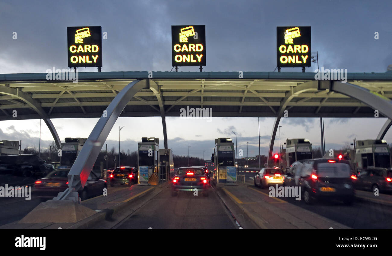 Cars Queuing M6 Tolls Plaza area at Great Wyrley , Staffs , England, UK Stock Photo