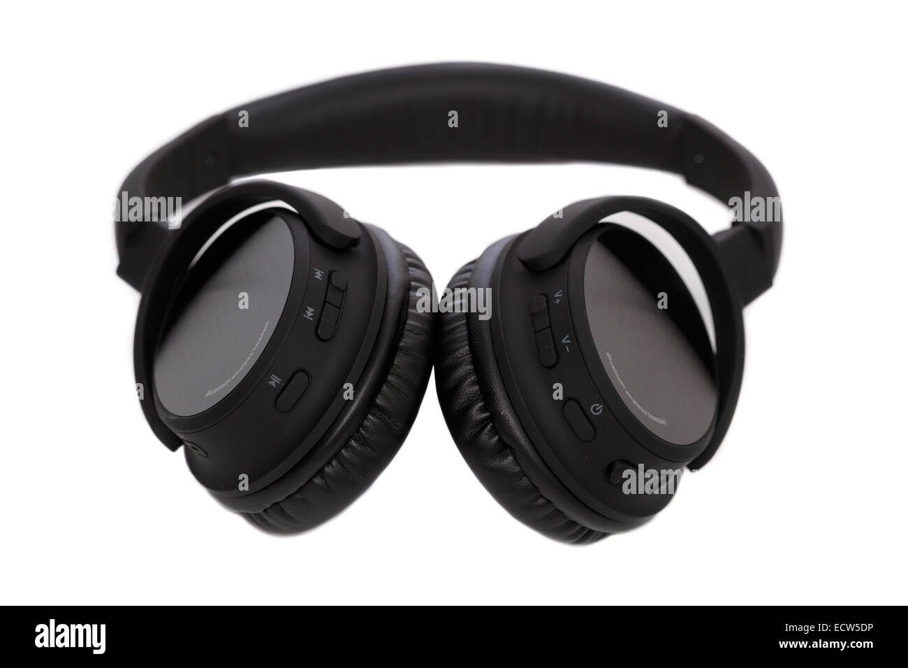 Bluetooth Headphones over white background Stock Photo