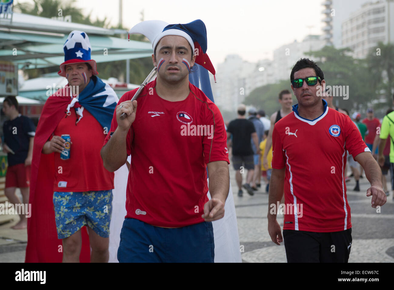 Supporters and fans at the Fan Fest Copacabana, the South Zone of Rio ...