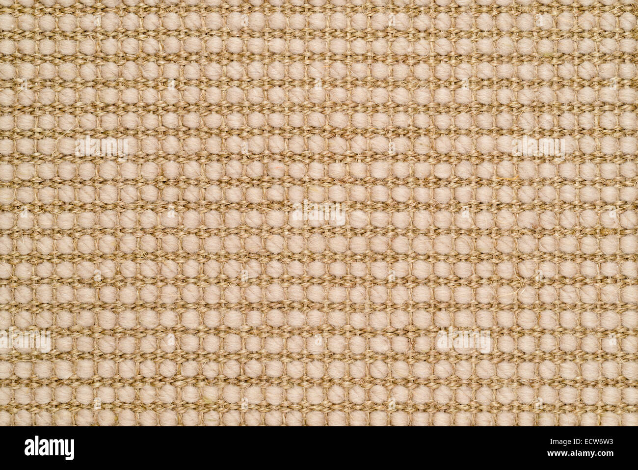 Woven Sisal & Wool Textured Rug Background Stock Photo