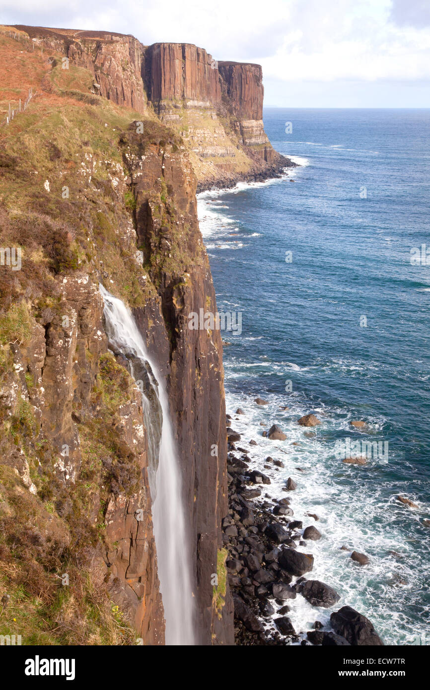 The kilt rock Waterfall Isle of skye highlands Scotland UK Stock Photo ...