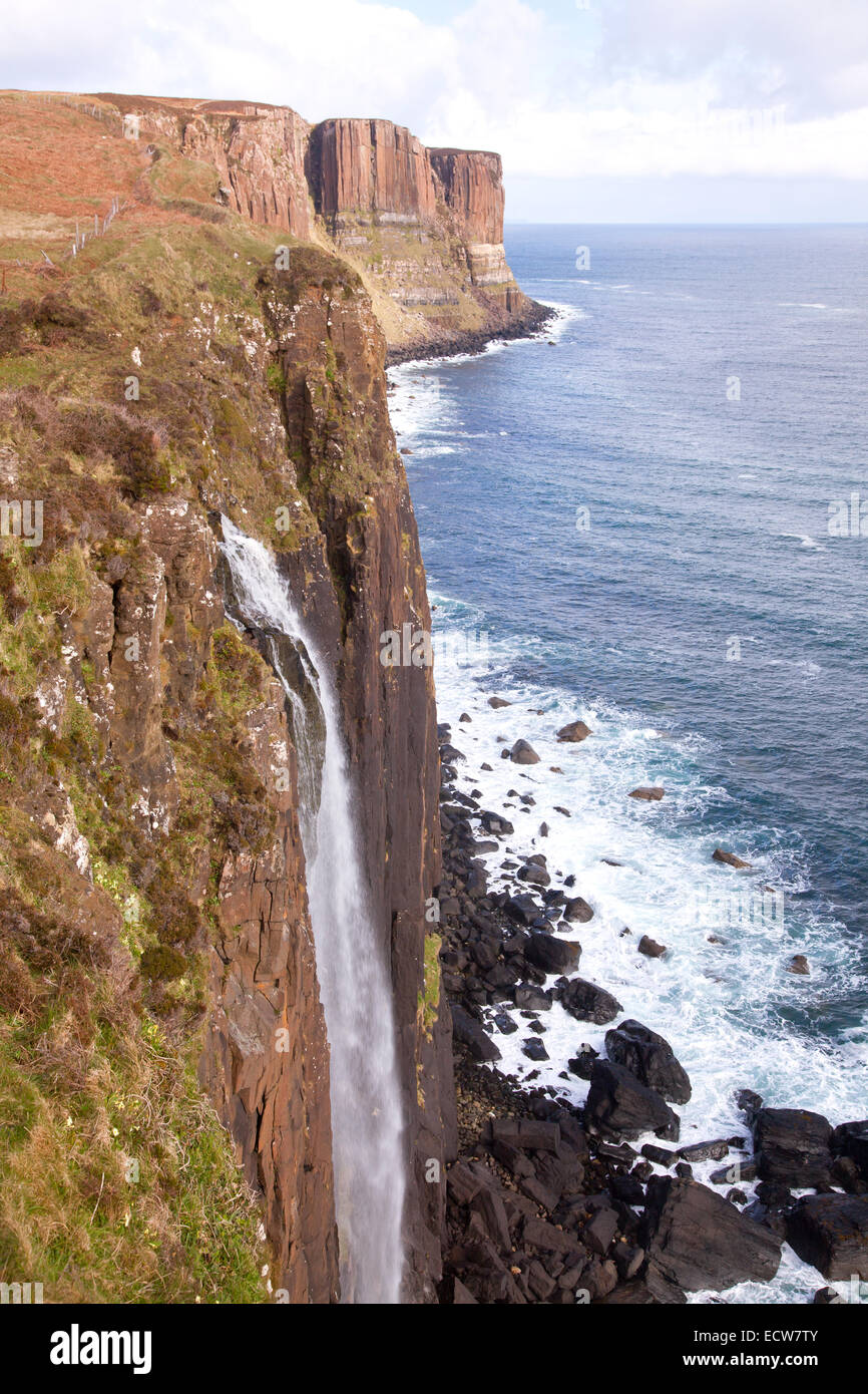 The kilt rock Waterfall Isle of skye highlands Scotland UK Stock Photo ...