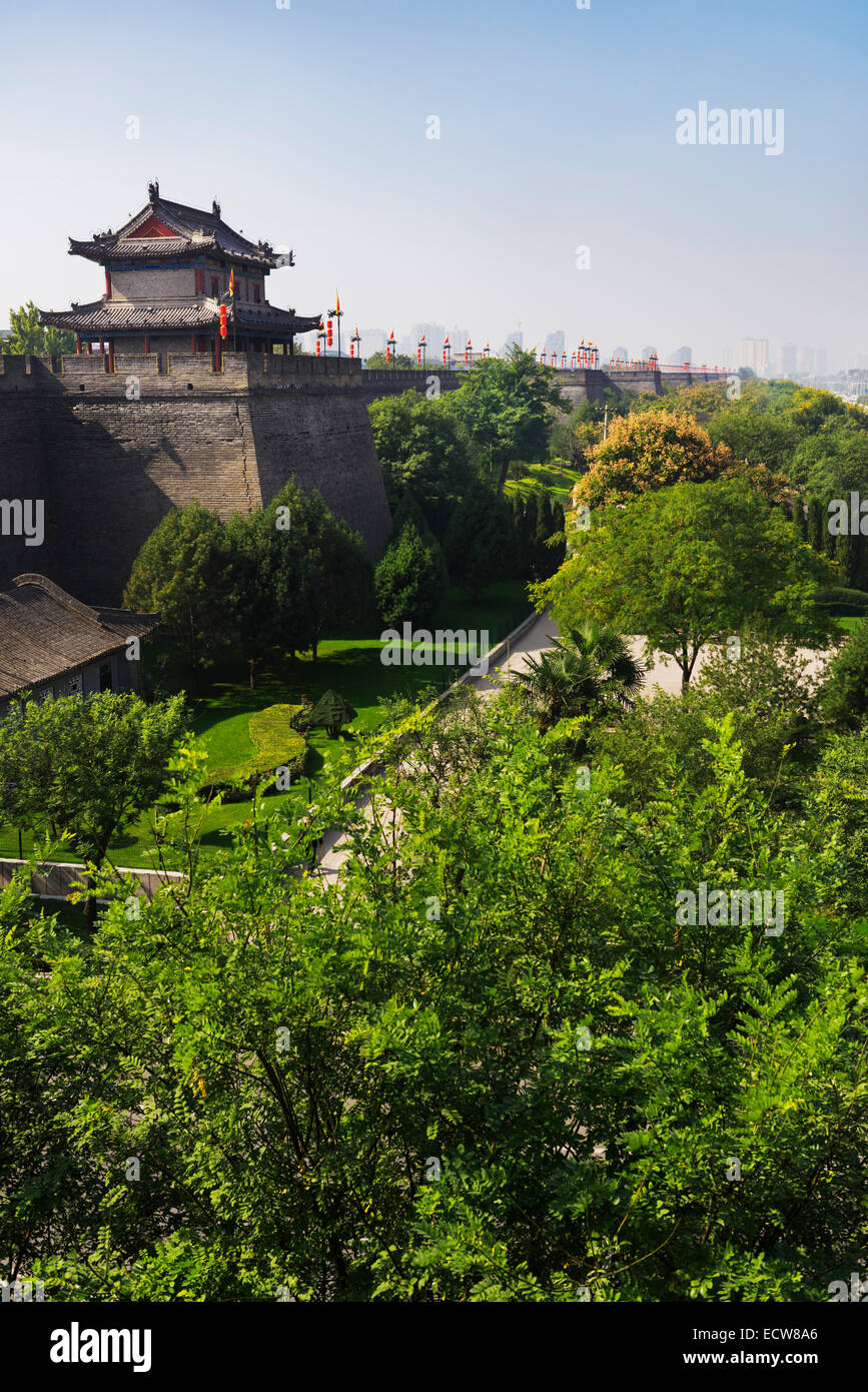 Xi'an city wall scenery, Xi'an, Shaanxi, China 2014 Stock Photo