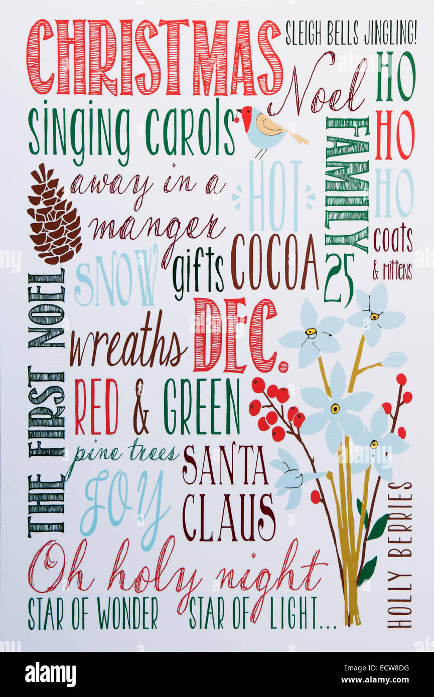 Festive Christmas carol poster Stock Photo