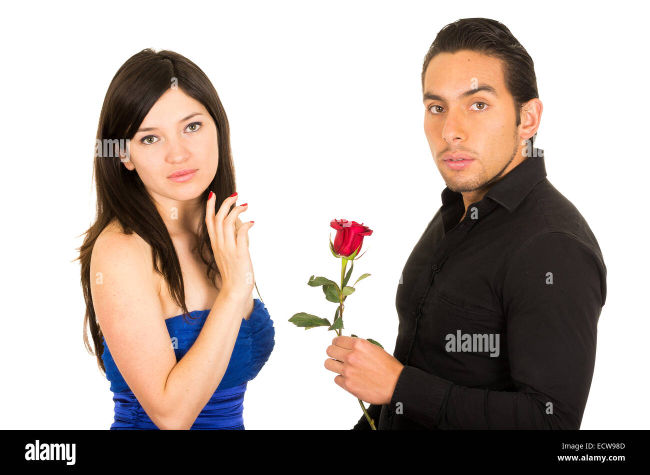 young woman turning down man Stock Photo