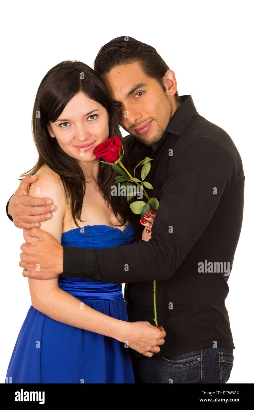 Hispanic young couple flowers hi-res stock photography and images - Alamy