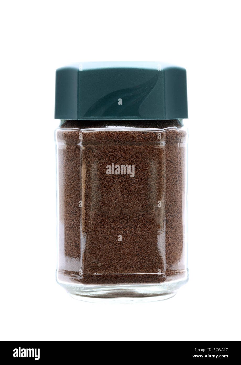 Instant coffee in glass jar isolated on white background Stock Photo
