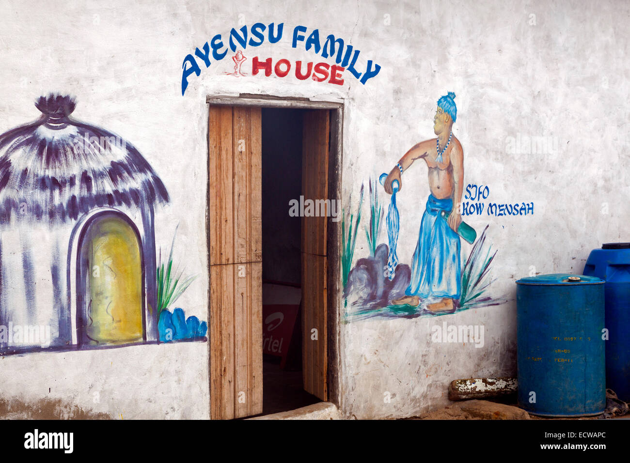 House in Winneba, fishing village on the Gulf of Guinea, near Accra