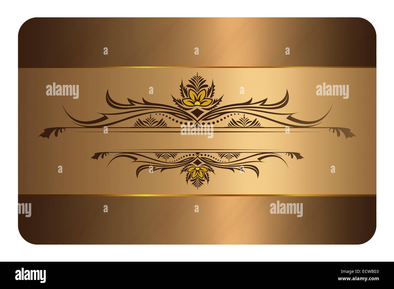 Gold business card template. Gold background with decorative elements for  the design of your business card Stock Photo - Alamy