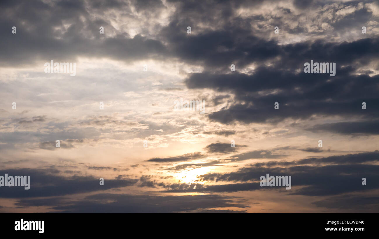 colorful cloudy sky at sunset Stock Photo