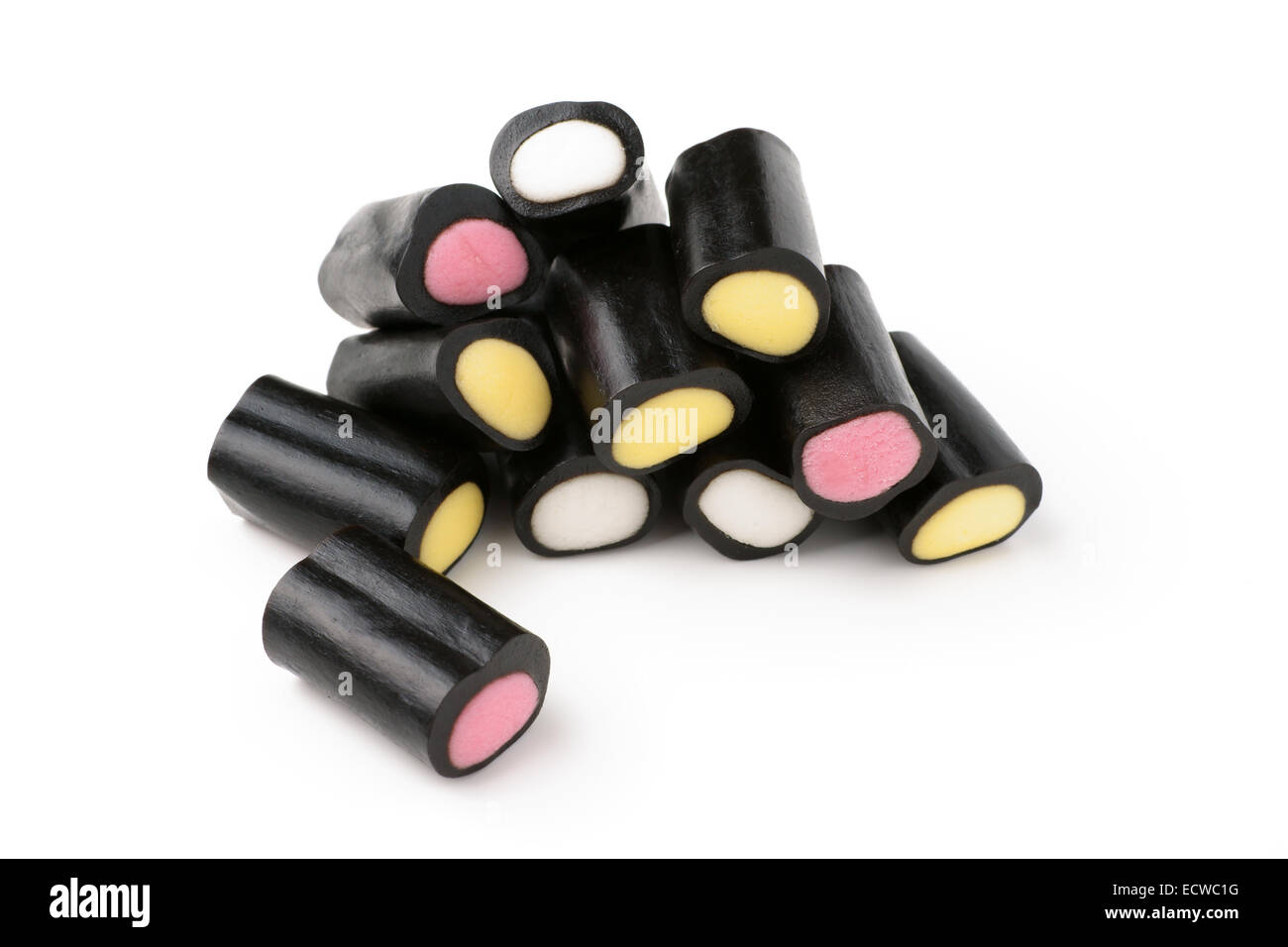 Liquorice or licorice pencils liquorice sweets filled with fondant