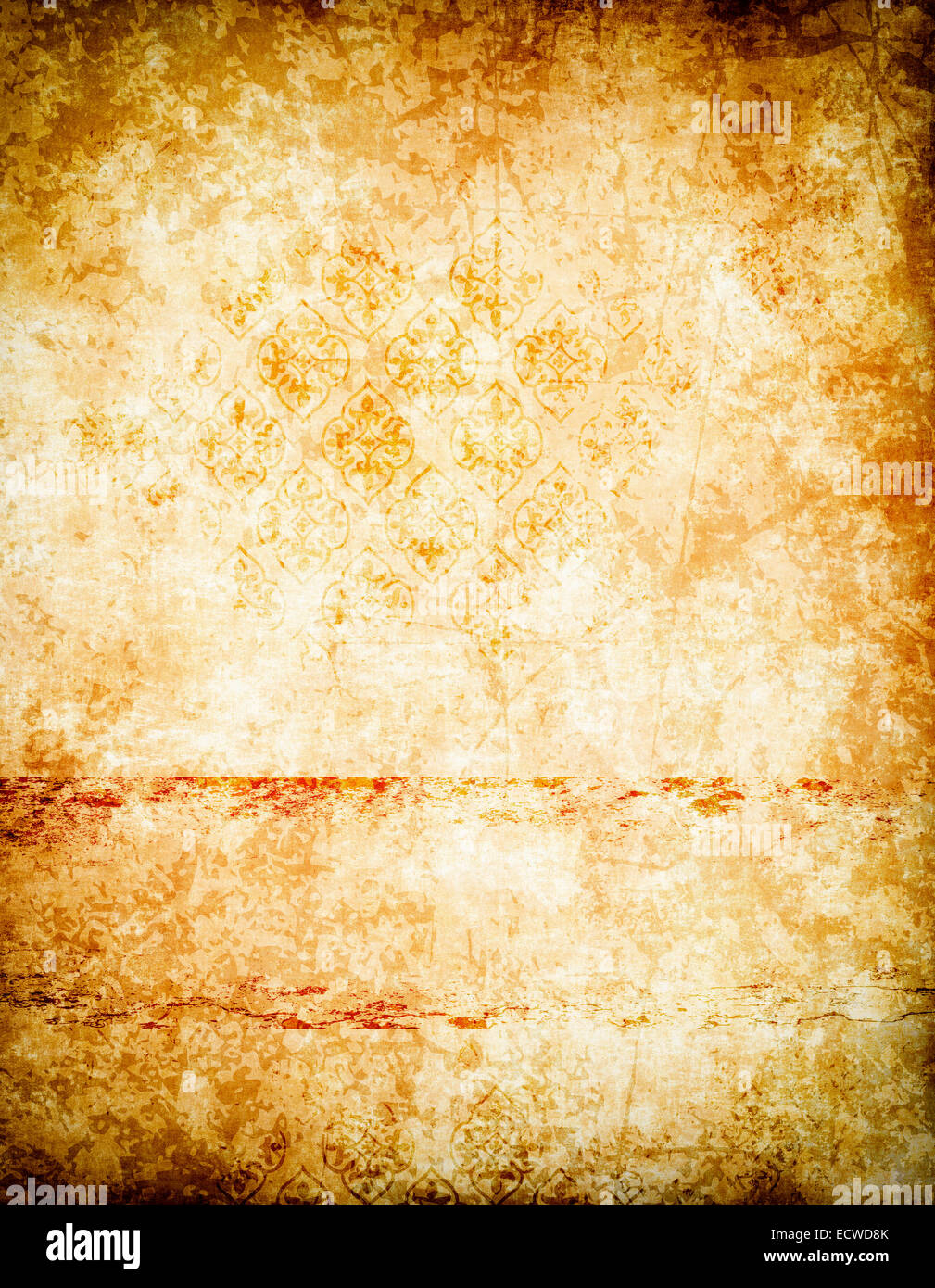 Old grunge paper background with floral patterns for the design Stock ...