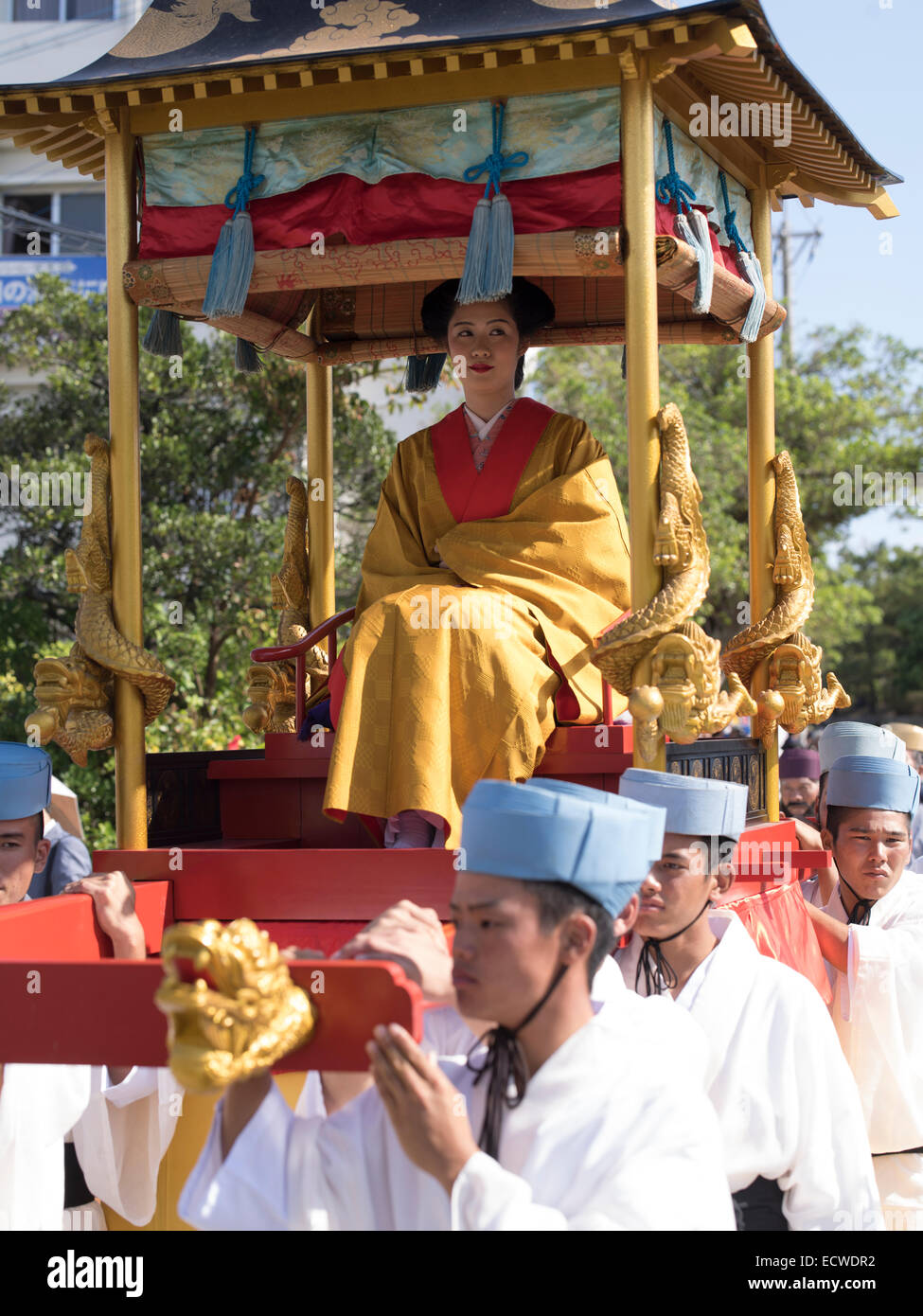 Shuri Castle Festival held in Naha City, Okinawa. A procession takes place down from the castle, and along Kokusai-dori. Stock Photo