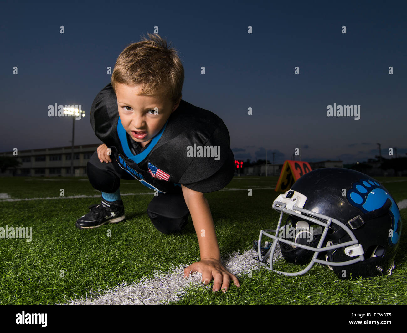 TinyMite Football Player Jonathan Lafauvre, Kadena Air Base, Okinawa