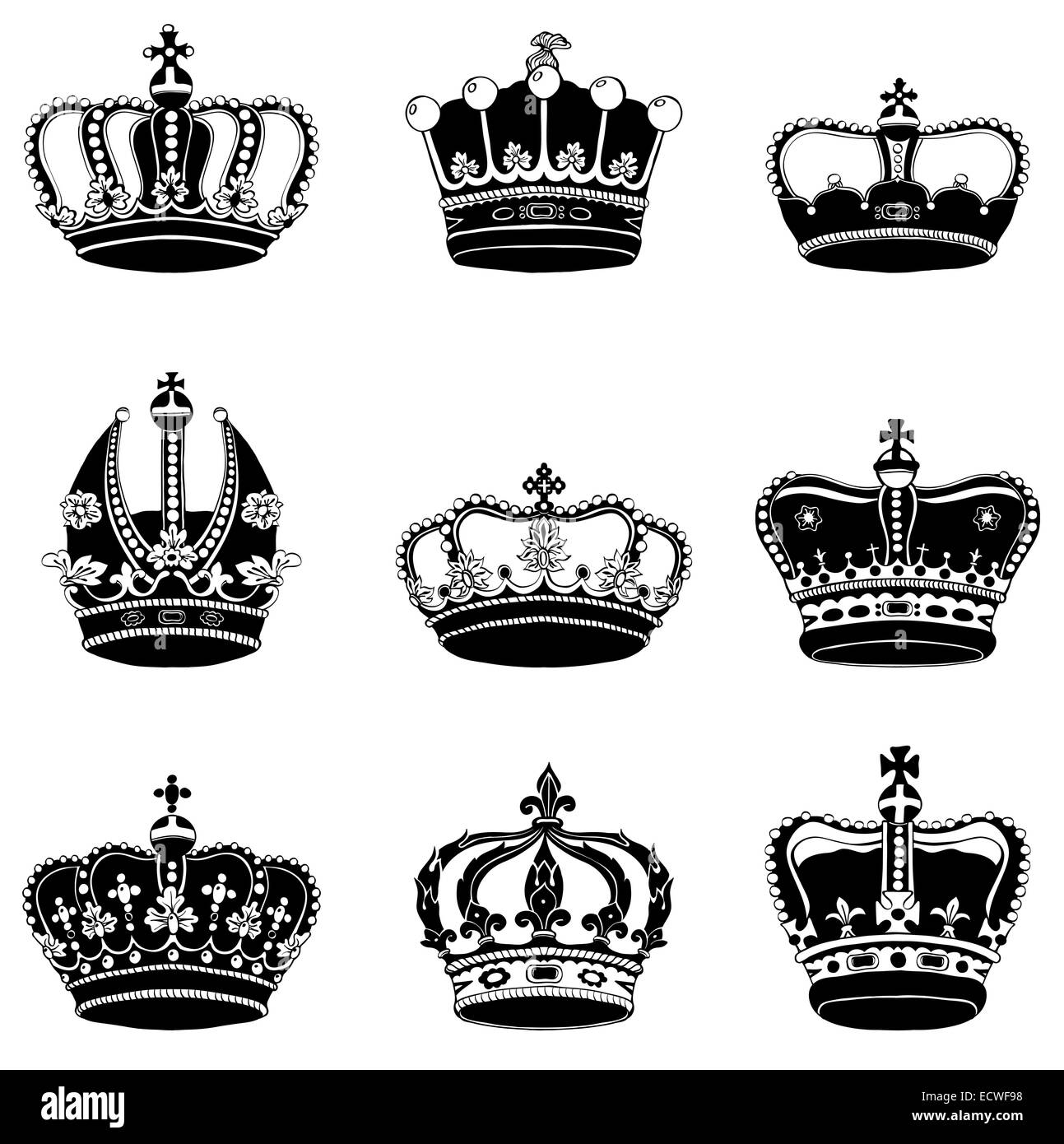 Crown vector Black and White Stock Photos & Images - Alamy